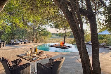 The pool area at Phinda Forest Lodge.