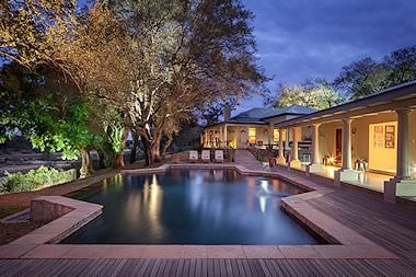 The stylish swimming pool area at Rattray's on Mala Mala.