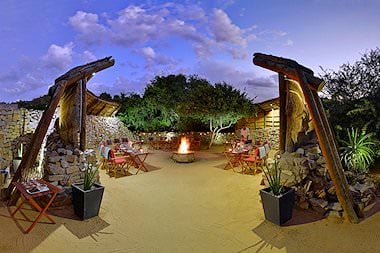 The entrance to the boma area at Shamwari Eagles Crag.