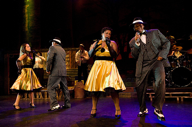 Musicians entertaining on a stage at Sun City.