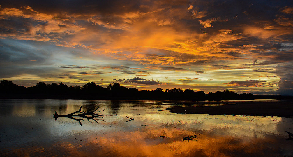 Awesome sunset over the Luangwa River.