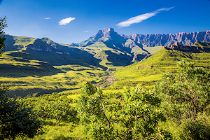 View of the Drakensberg in South Africa.
