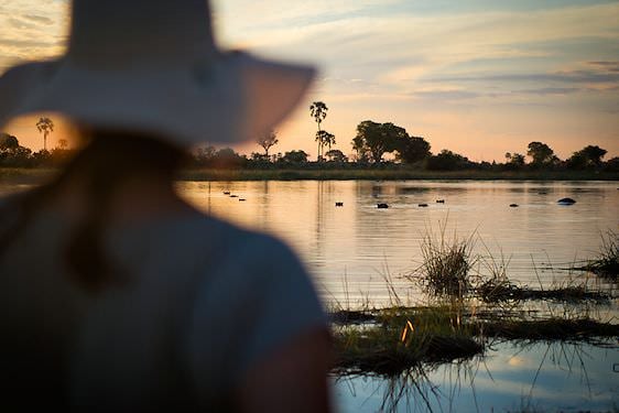 Sunset over the Okavango Delta.