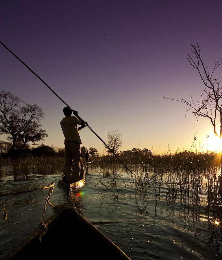 Mokoro ride in Botswana.
