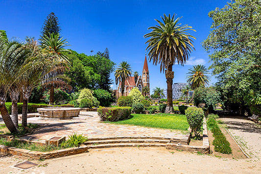 A park in Windhoek, Namibia's capital city.