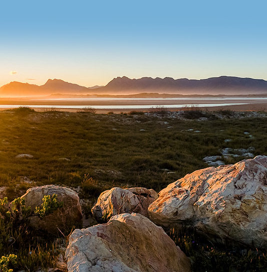 Sunset over the Botrivier Estuary in the Overberg, Western Cape.