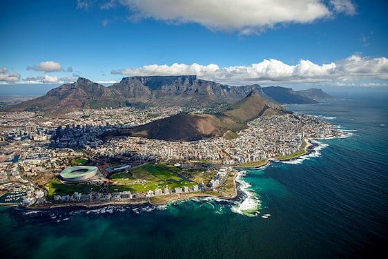 Aerial View of Cape Town.
