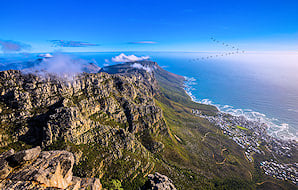 View from Table Mountain in Cape Town. 
