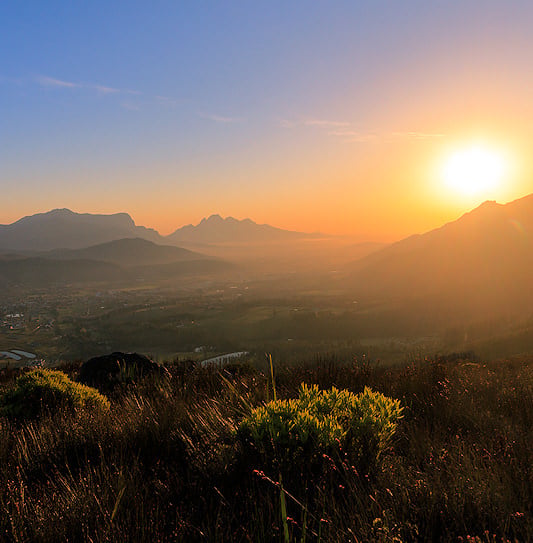 Sunrise over the coastline of Mozambique.