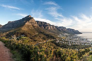 Table Mountain viewed from an angle.