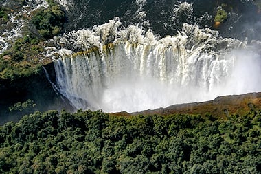 Aerial view of the mighty Victoria Falls
