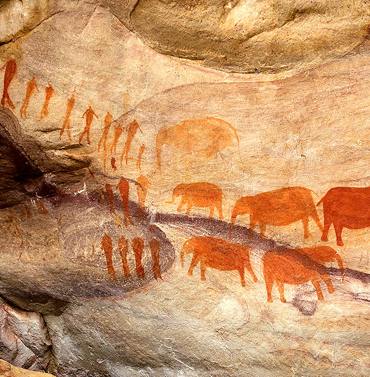 Ancient bushman rock art in the Cederberg, South Africa.