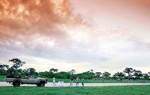 A ranger sets up refreshments during a game drive at Arathusa Safari Lodge.