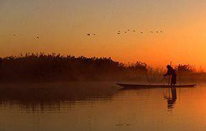 An early morning fishing trip on Lake Bangweulu.
