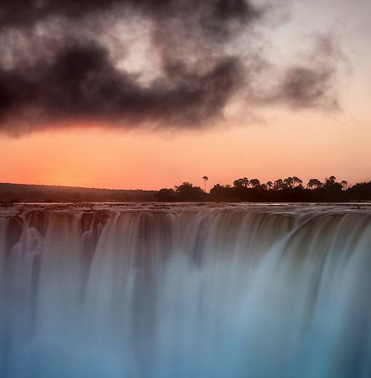 Sunrise over Victoria Falls, Zambia.